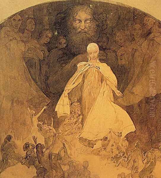 Age of Wisdom. 1936-1938 Oil Painting by Alphonse Maria Mucha