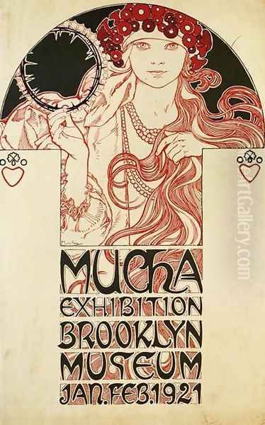 Poster for the Brooklyn Exhibition, 1921 Oil Painting by Alphonse Maria Mucha