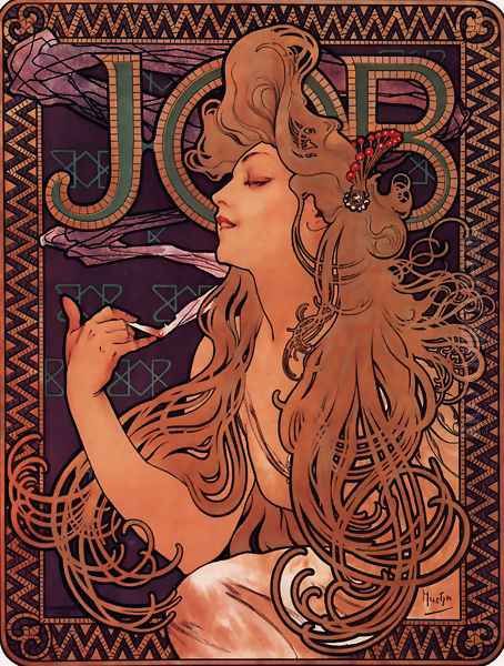 Job Oil Painting by Alphonse Maria Mucha