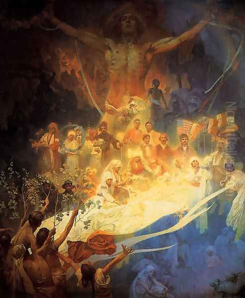 Apotheosis_of_the_Slavs_1926 Oil Painting by Alphonse Maria Mucha