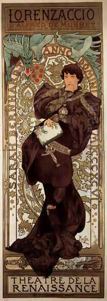 Lorenzaccio Oil Painting by Alphonse Maria Mucha