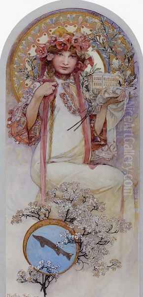 The Girl of Ivancice Oil Painting by Alphonse Maria Mucha