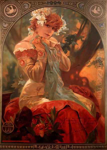 Lefevre Utile Oil Painting by Alphonse Maria Mucha