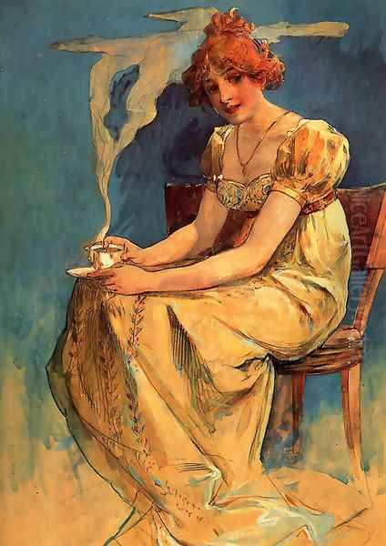 Untitled Oil Painting by Alphonse Maria Mucha