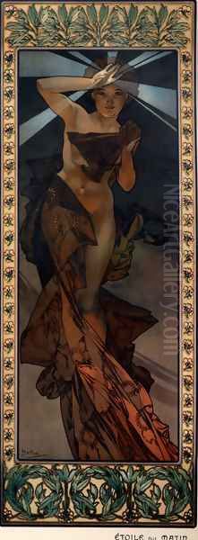 Morning Star Oil Painting by Alphonse Maria Mucha