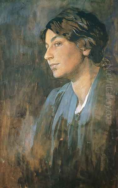 Portrait of Marushka, Artist's Wife, 1905 Oil Painting by Alphonse Maria Mucha