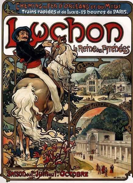 Luchon Oil Painting by Alphonse Maria Mucha