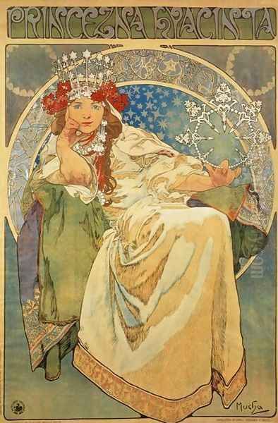 Princess Hyacinth, 1911 Oil Painting by Alphonse Maria Mucha