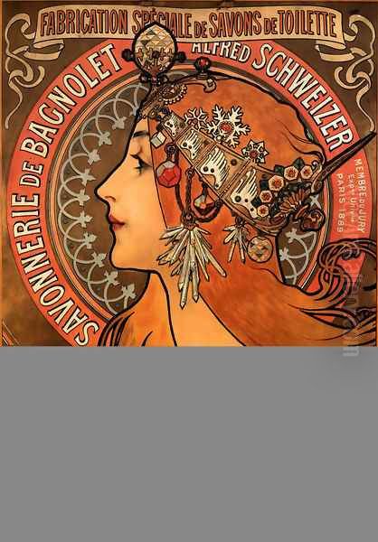 Savonnerie De Bagnolet Oil Painting by Alphonse Maria Mucha