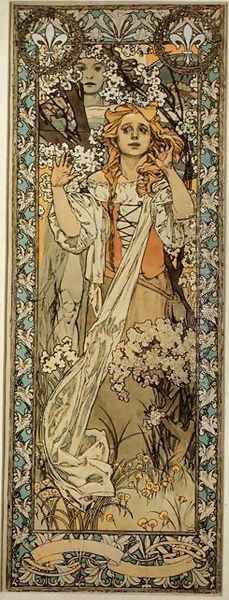 Joan of Arc (Maude Adams), 1909 Oil Painting by Alphonse Maria Mucha