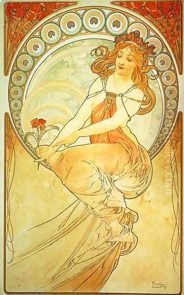 Painting. From The Arts Series. 1898 Oil Painting by Alphonse Maria Mucha