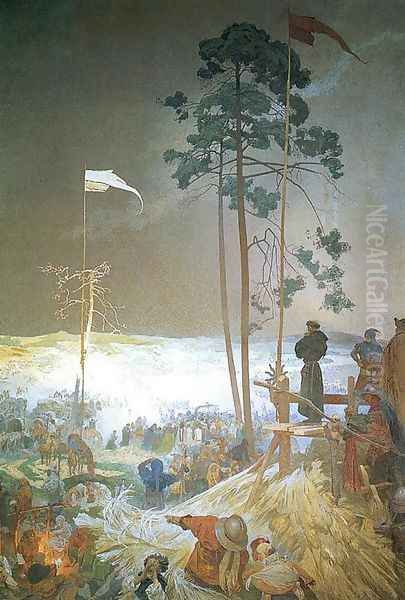 The Meeting of Krizky, 1916 Oil Painting by Alphonse Maria Mucha