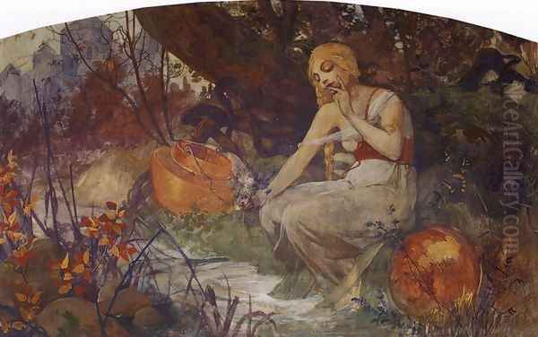 Prophetess, 1896 Oil Painting by Alphonse Maria Mucha