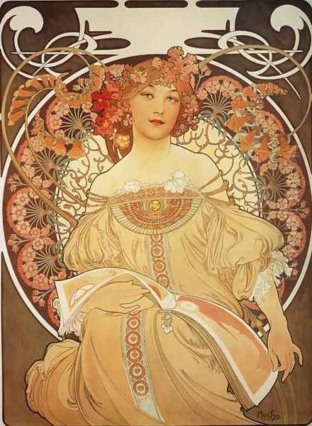 Reverie, 1897 Oil Painting by Alphonse Maria Mucha