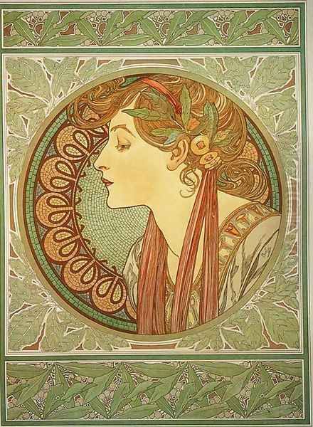 Laurel, 1901 Oil Painting by Alphonse Maria Mucha