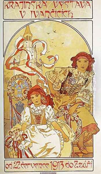 Regional Exhibition in Ivancice. 1912 Oil Painting by Alphonse Maria Mucha