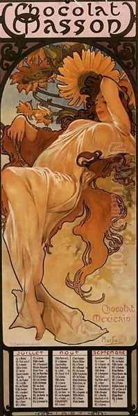 The Four Seasons: Summer. 1897 Oil Painting by Alphonse Maria Mucha