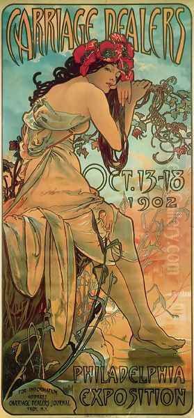 Carraige Dealers Oil Painting by Alphonse Maria Mucha