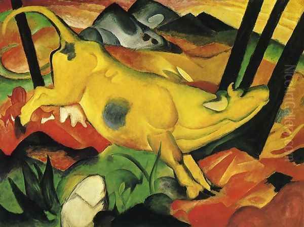 The Yellow Cow Oil Painting by Franz Marc