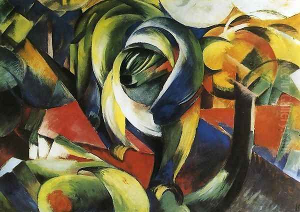 The Mandrill Oil Painting by Franz Marc