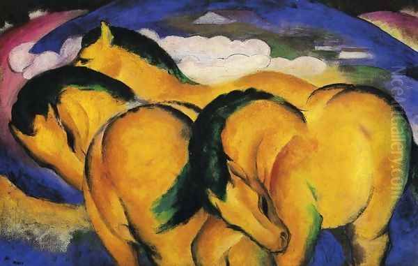 The Little Yellow Horses Oil Painting by Franz Marc