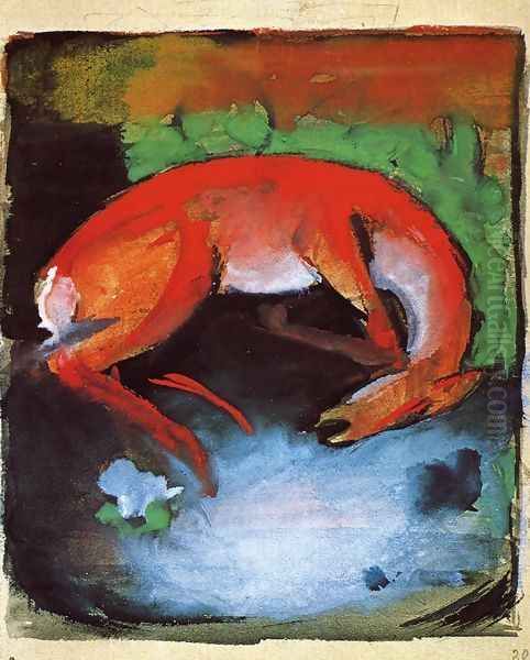 Dead Deer Oil Painting by Franz Marc