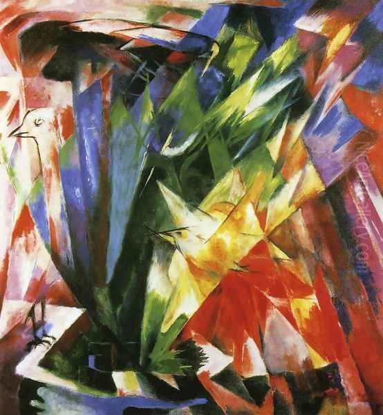 Birds Oil Painting by Franz Marc