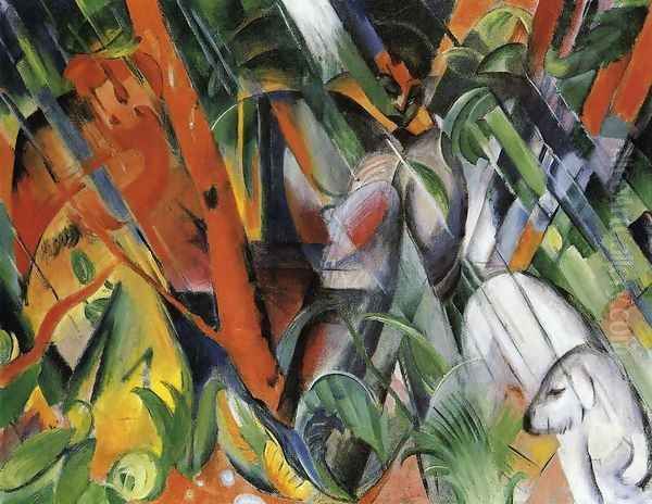 In The Rain Oil Painting by Franz Marc