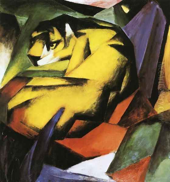 Tiger Oil Painting by Franz Marc