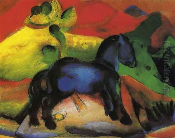 The Little Blue Horse Oil Painting by Franz Marc