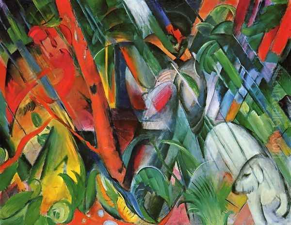 Rain Oil Painting by Franz Marc