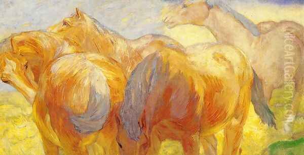 Large Lenggries Horse Painting Oil Painting by Franz Marc