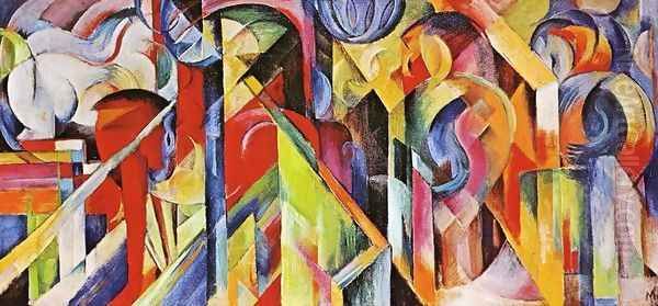 Stables Oil Painting by Franz Marc