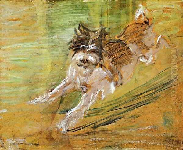 Jumping Dog Schlick Oil Painting by Franz Marc