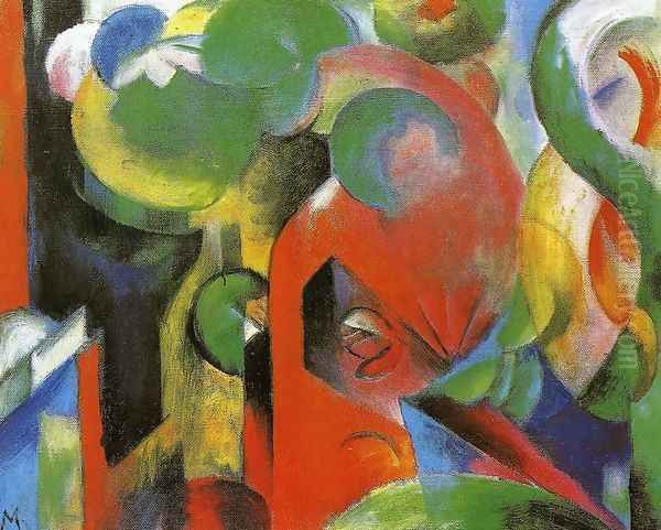 Small Composition III Oil Painting by Franz Marc