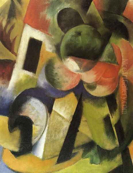 Small Composition II Oil Painting by Franz Marc