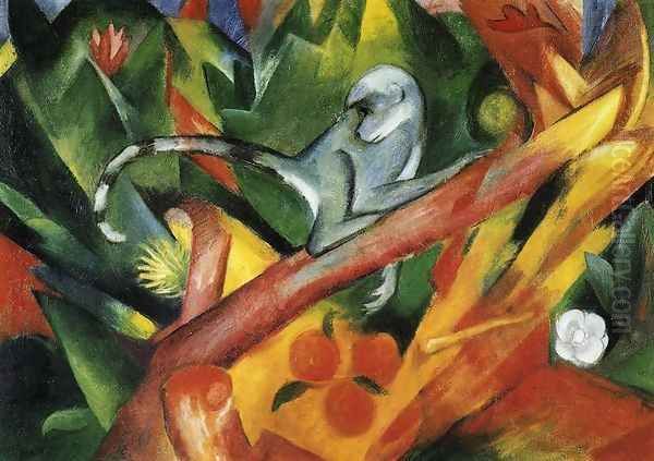 The Monkey Oil Painting by Franz Marc