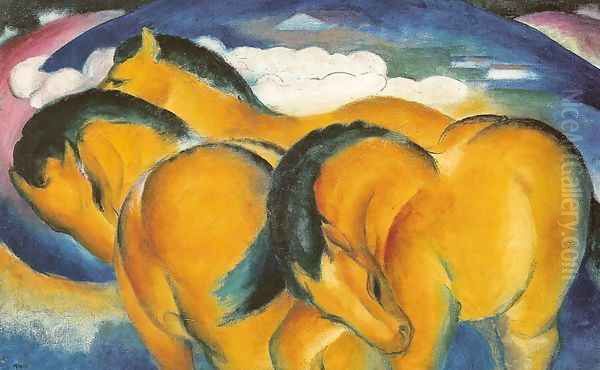 Small Yellow Horses Oil Painting by Franz Marc