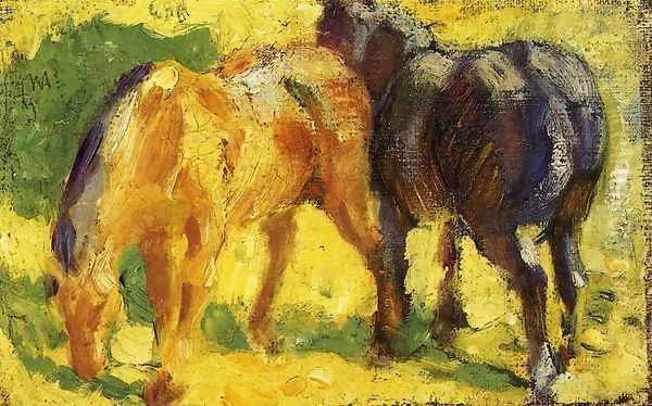 Small Horse Picture Oil Painting by Franz Marc