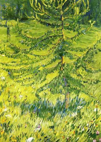 Larch Sapling Oil Painting by Franz Marc