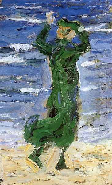 Woman In The Wind By The Sea Oil Painting by Franz Marc