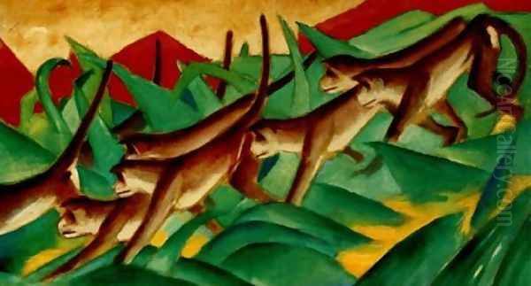 Affenfries Oil Painting by Franz Marc