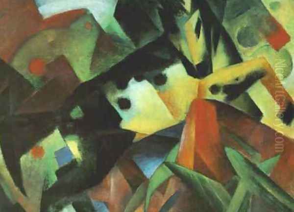 The Leaping Horse Oil Painting by Franz Marc