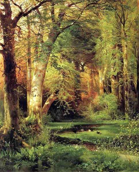 Forest Scene Oil Painting by Thomas Moran