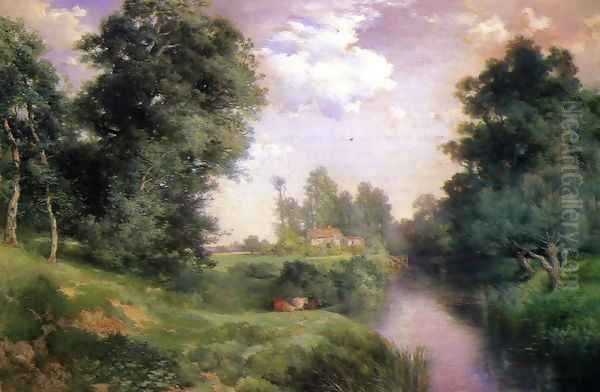 A Long Island River Oil Painting by Thomas Moran