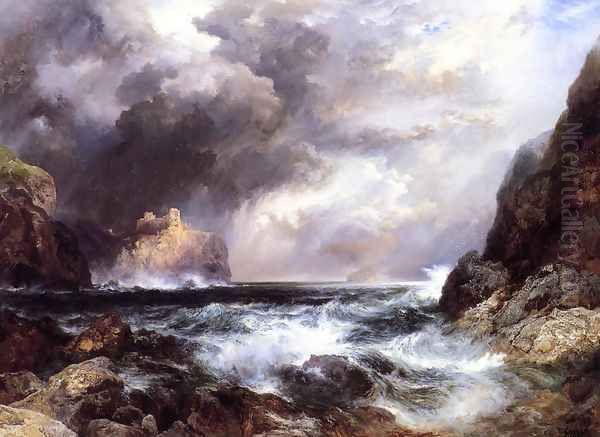 Tantallon Castle North Berwick Scotland Oil Painting by Thomas Moran