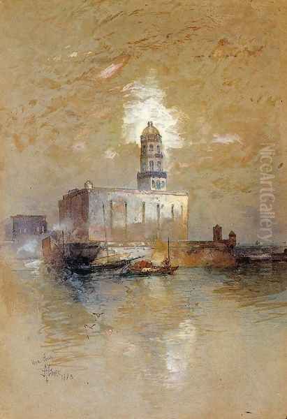 Castle of San Juan D'Ulloa, Vera Cruz, Mexico Oil Painting by Thomas Moran