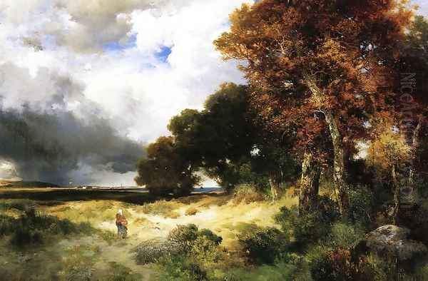 Autumn, Peconic Bay, Long Island Oil Painting by Thomas Moran