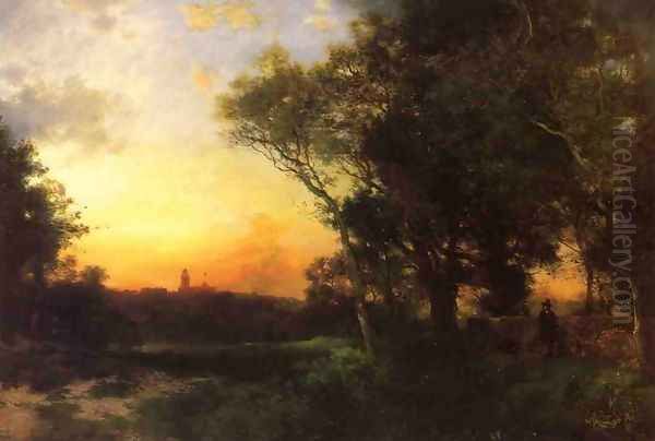 Mexican Landscape near Cuernavaca Oil Painting by Thomas Moran