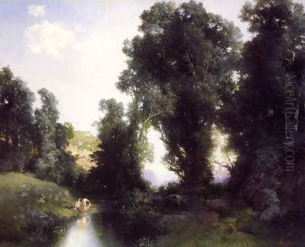 The Bathing Hole Cuernavaca Mexico Oil Painting by Thomas Moran